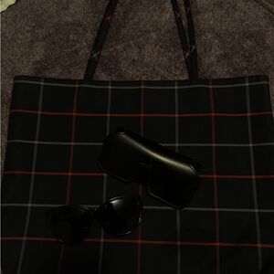 Burberry tote, YSL sunglasses